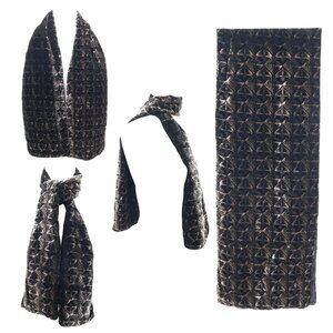 Anne Toomey Scarf Black Dramatic Elegant‎ Classic Timeless Artistic Luxurious